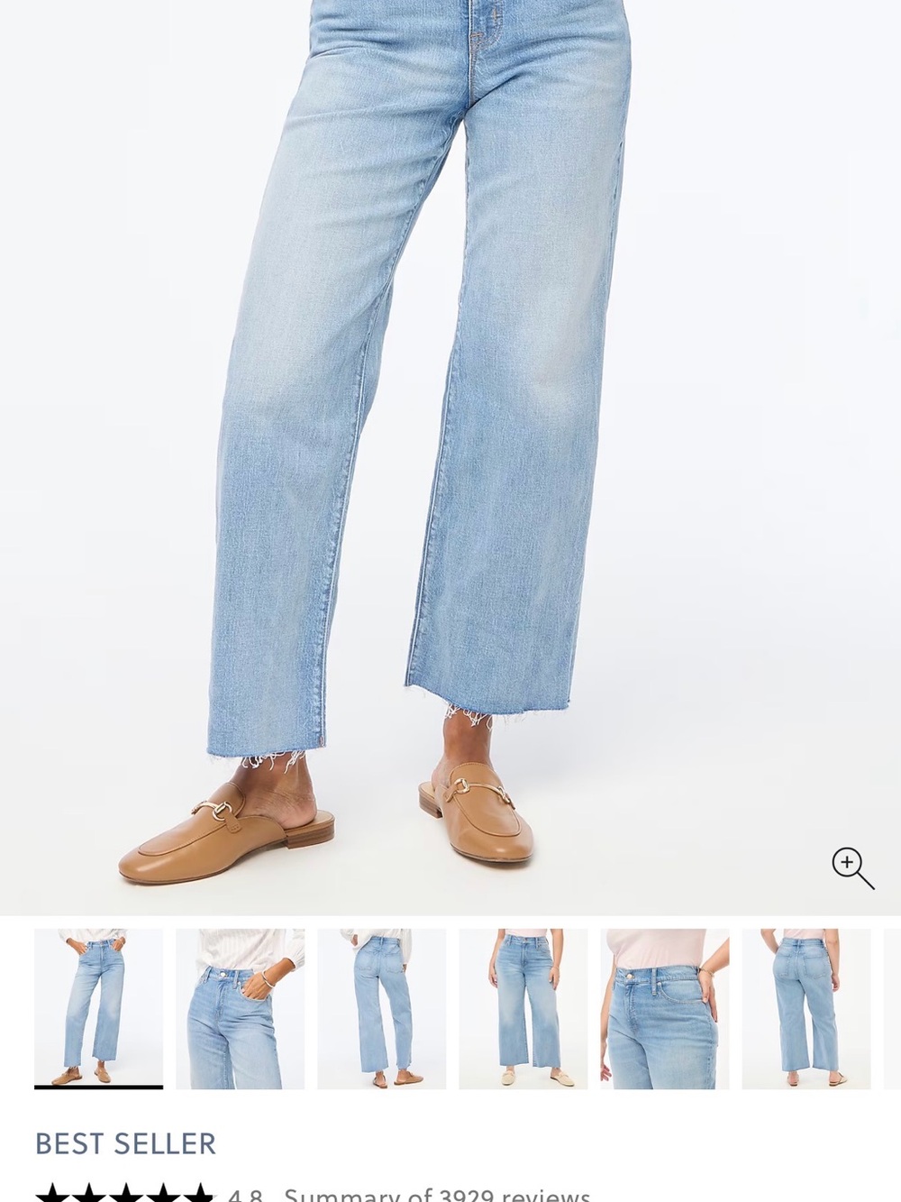 J. Crew Factory Light Blue Wide-Leg Crop Jeans - Size 27